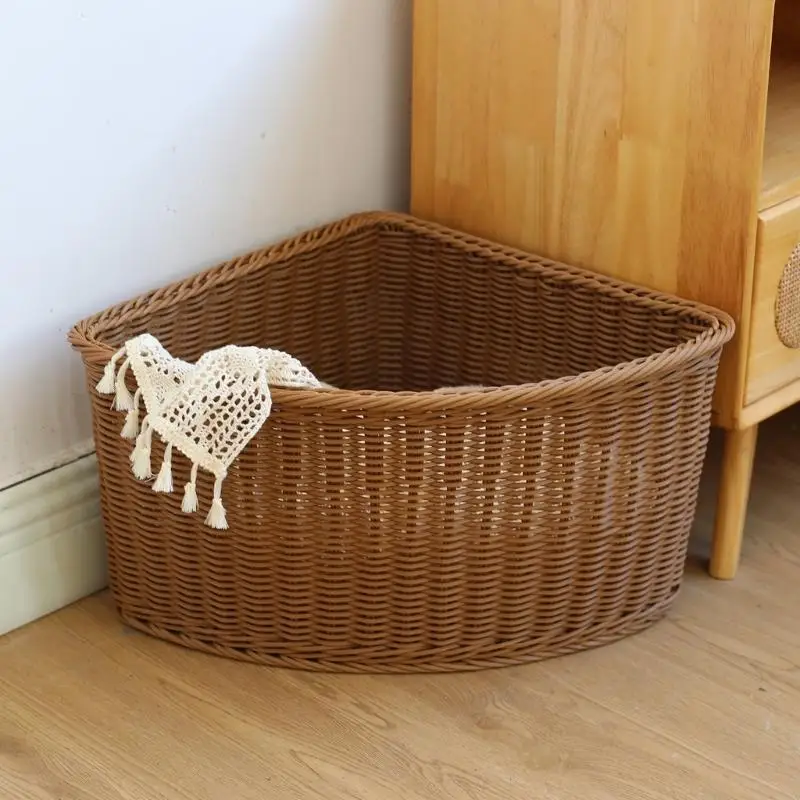 Panier coudé peu encombrant avec tissage respirant pour l'organisation à domicile JOMD