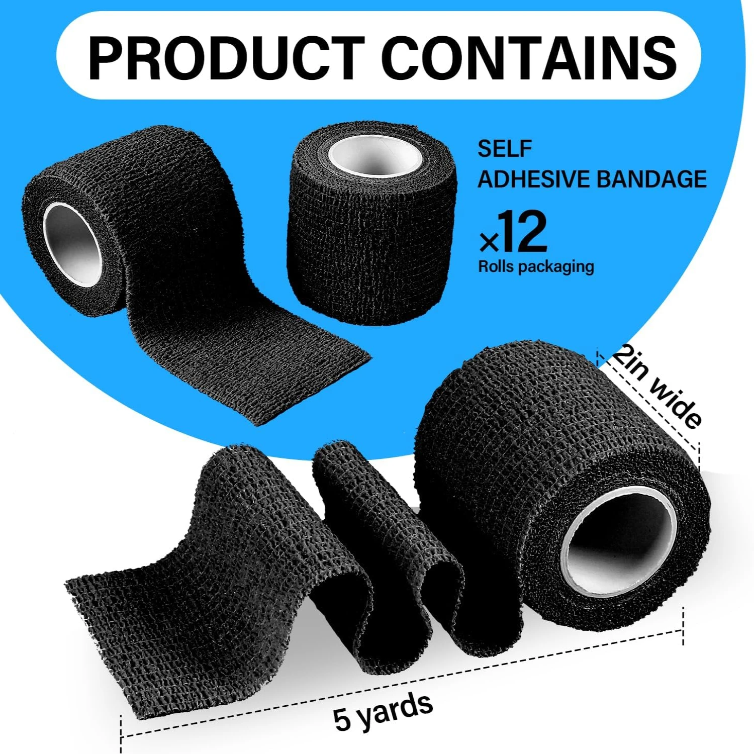 Exceptional Premium Professional Grade Elastic Coheisive Bandage for Sports Injuries - Stable Joint Support and Fast Recovery Co