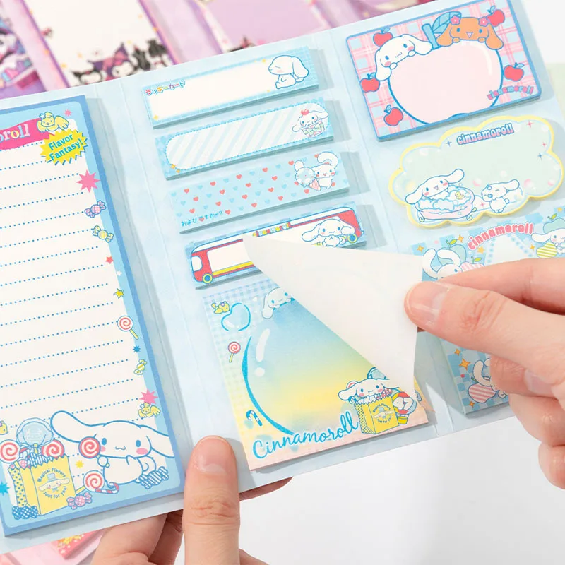 180Pcs/set Sanrio Cartoon Sticky Notes Kuromi Cinnamoroll My Melody Student Stationary Stickers Pasteable Note Children Gift