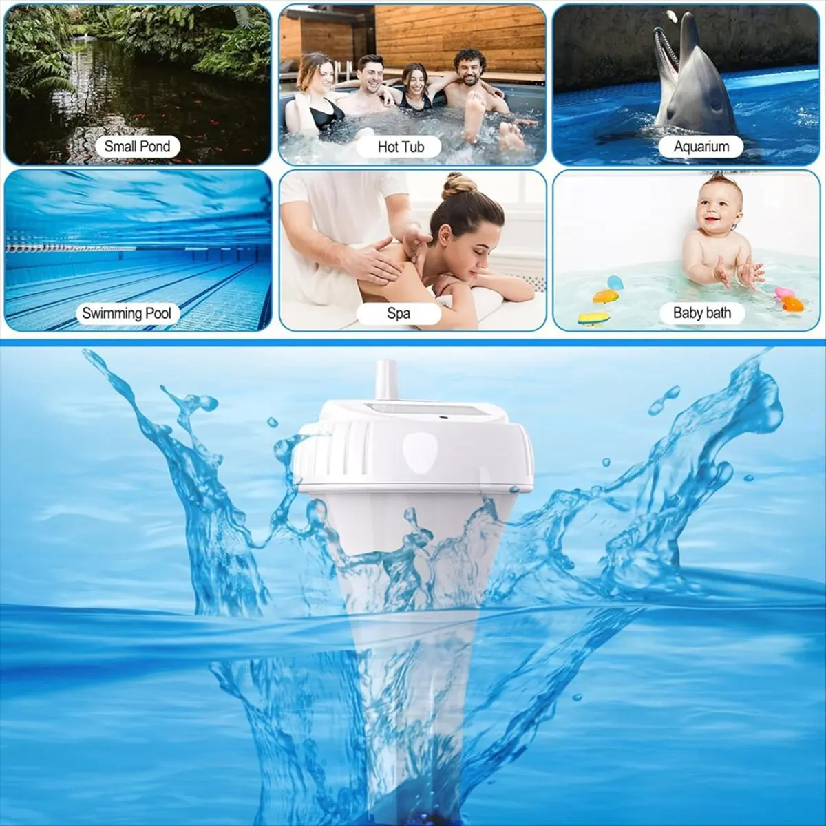 

Qualified- Wireless Pool Thermometer Digital Temperature Sensor with Memory 24H LCD Display for Swimming Pool Tub