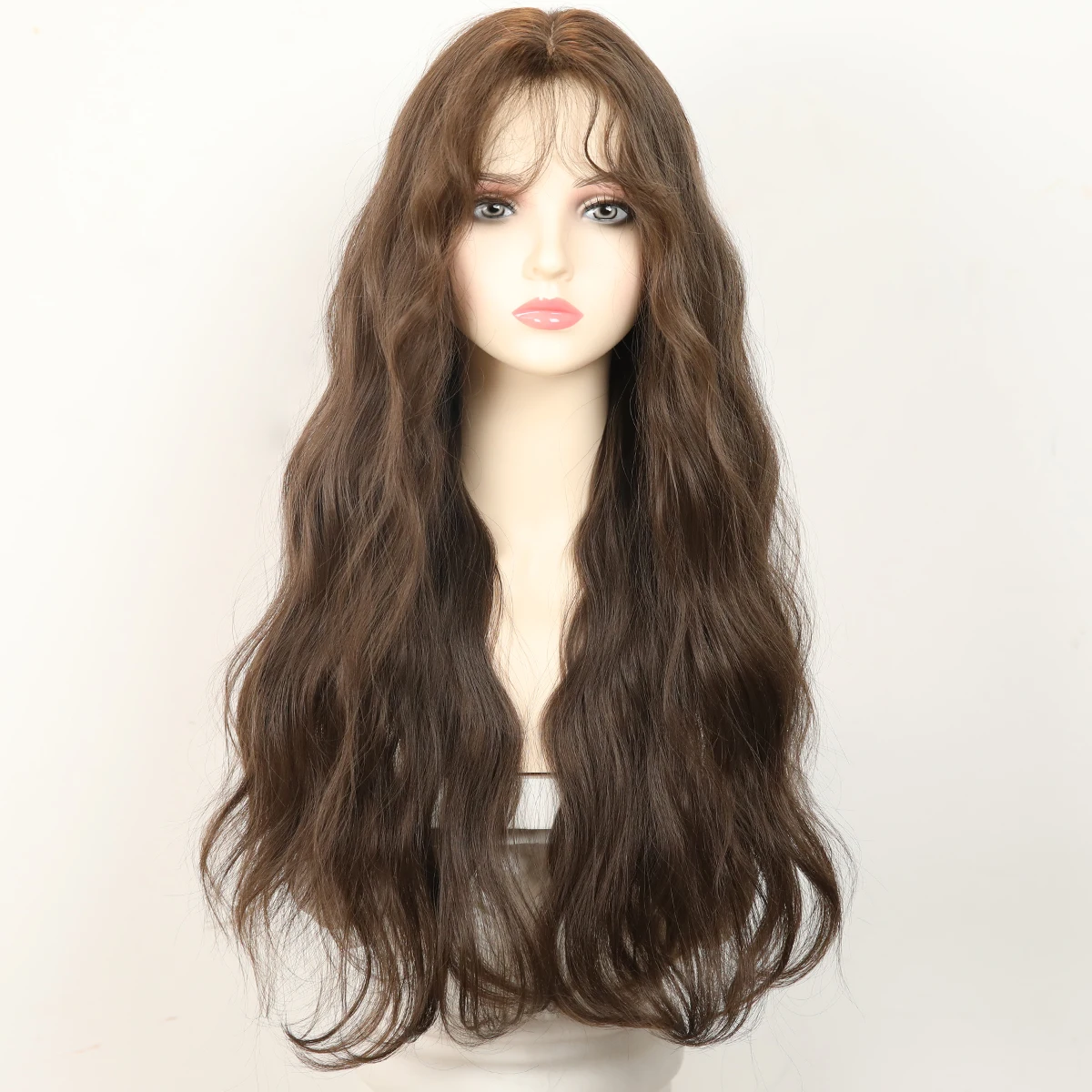 

Daily Natural Style Lolita Party Wig Natural Brown Women's Wig Wool Roll Heat Resistant Wig