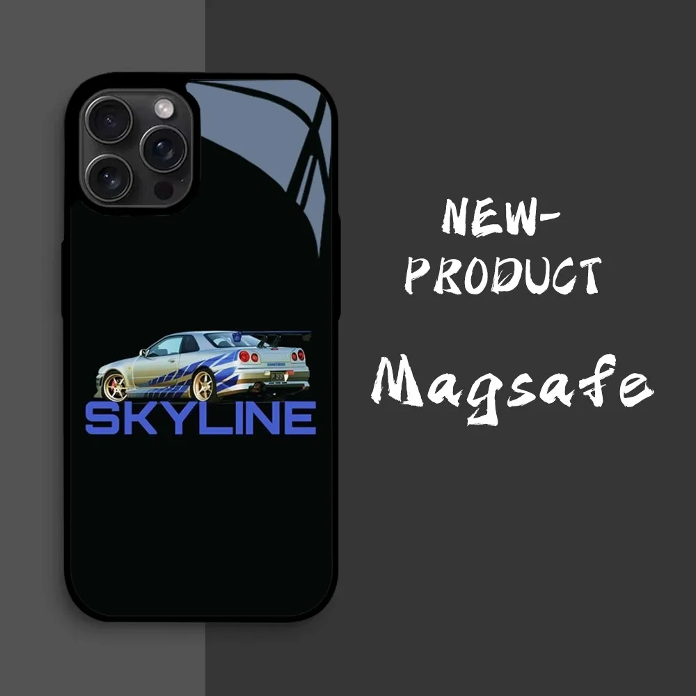 F-Fast And F-Furious R-R34 Phone Case For IPhone16 15 14 13 12 11 Pro Xs Max Mini XR X 7 8 Plus Luxury Mirror Hard Funda