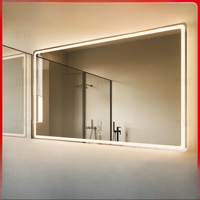 Smart bathroom mirror, toilet washstand mirror, wall-mounted glass with light, anti-fog