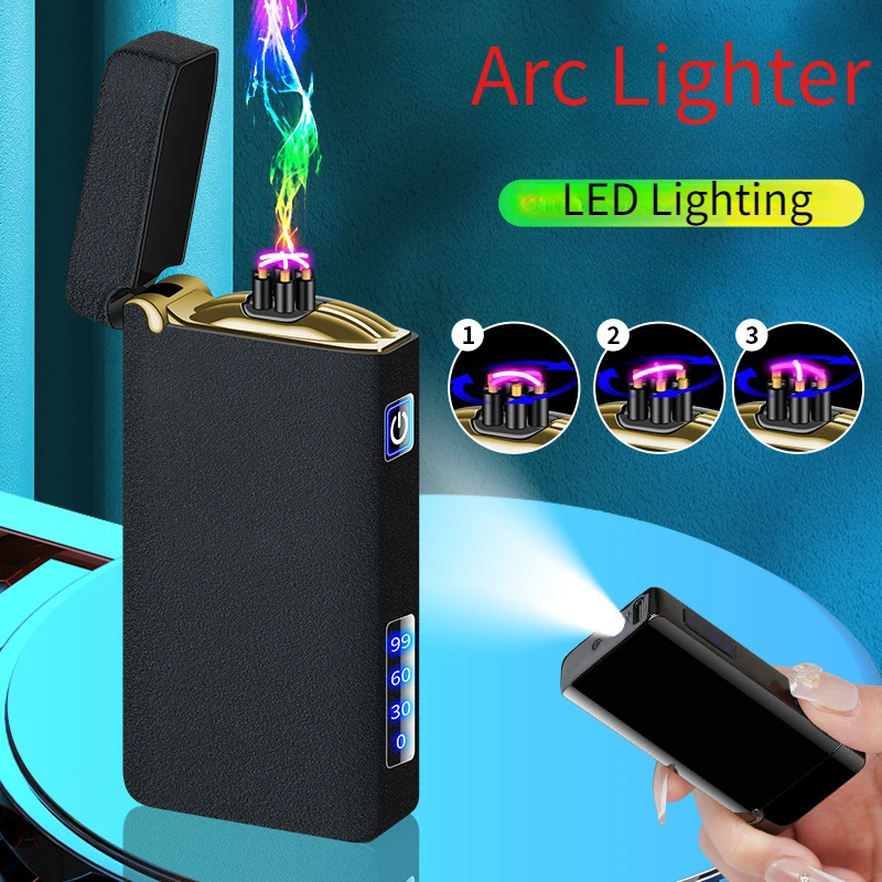 

New Six-Arc Lighter Metal Windproof Charging Personalized Smart Induction Charger Lighter Factory Direct Sale Lighters & Smoking