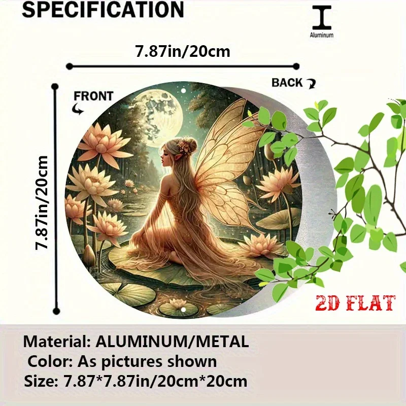 CIFBUY 2D Flat Magical Moon Fairy Aluminum Wall Art Waterproof Durable Metal Sign For Home Garage Cafe Restaurant Decor