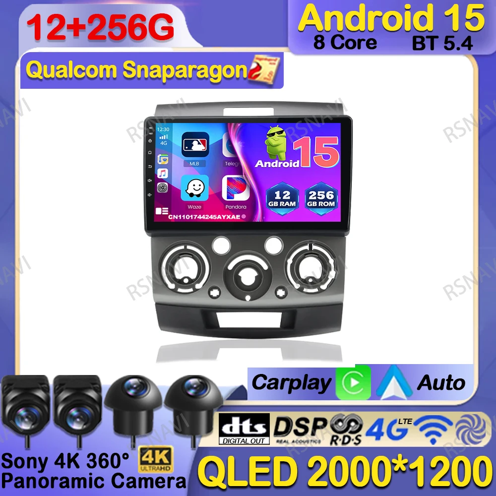 Android 15 Car Radio For Ford Everest Ranger For Mazda BT50 BT-50 2006-2011