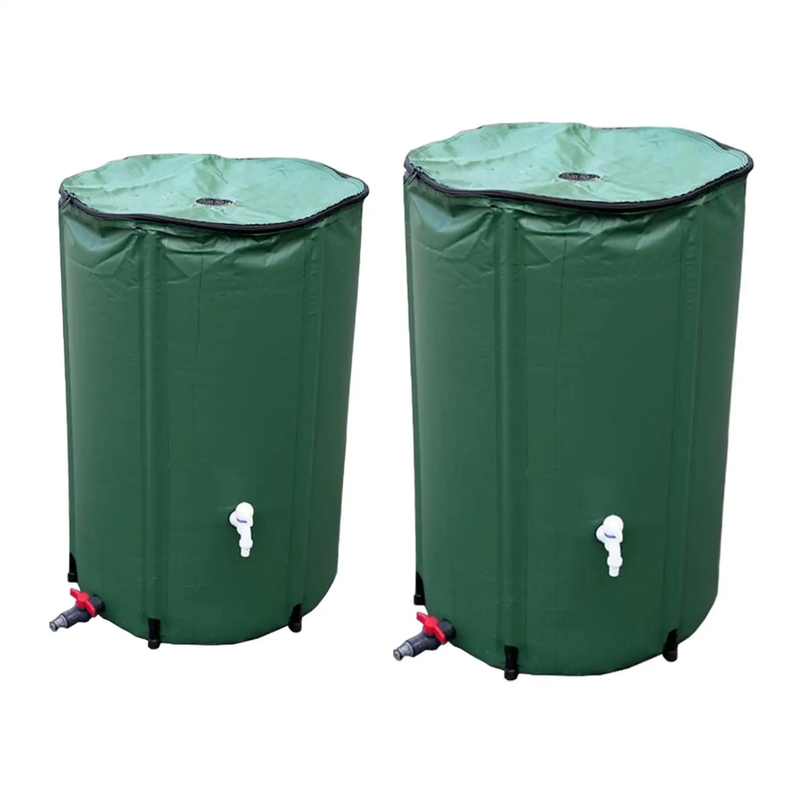 Portable Rainwater Collection System, Foldable Water Container with Overflow Kit