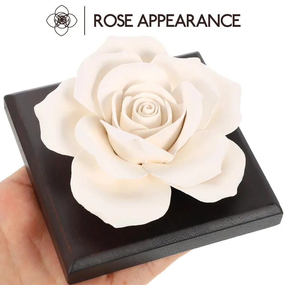 

2 Pcs Essential Oil Diffuser Operated Ceramic Rose Perfume Ornaments Car Freshener