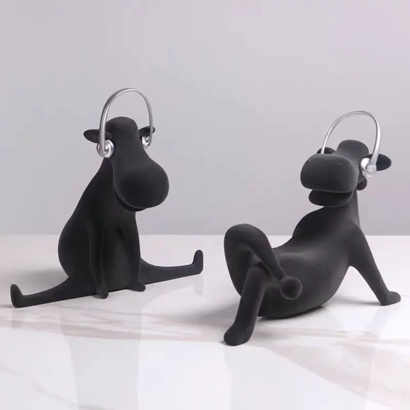 

Modern simple music flocking little donkey ornament Nordic, room office soft decoration porch decoration