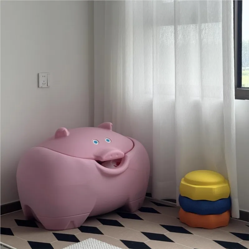 

MOMO Cute Piglet Storage Box Household Large-capacity Storage Box Children's Toy Organizer Baby Supplies Storage Box