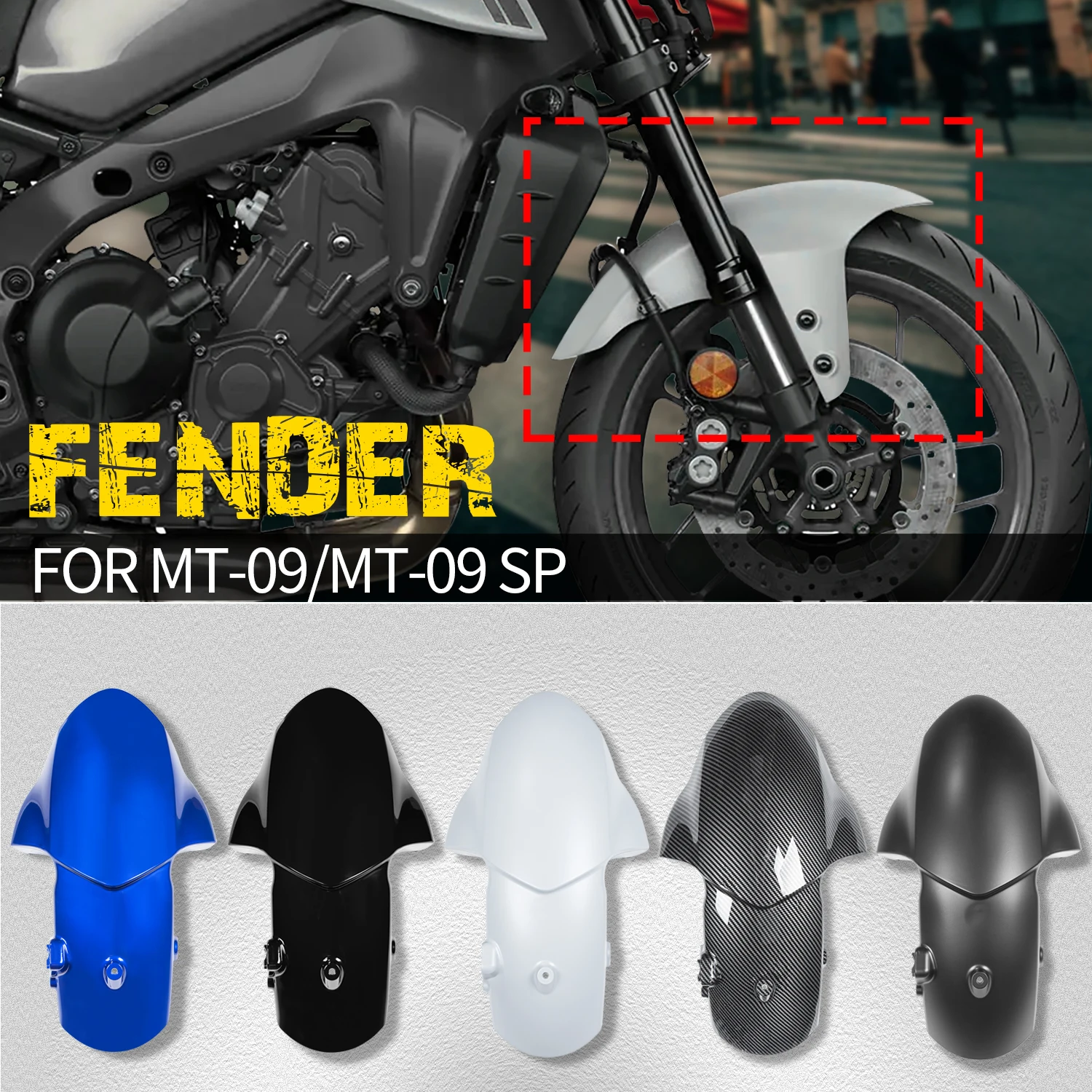 for Yamaha MT 09 SP 2021-2025 Model Year  Motorcycle Fender Front Hugger Mudguard Splash Guard Protector Cover XSR 900/GP view 3