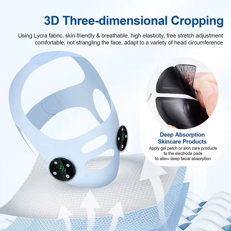 EMS Facial Lifting Device - Dubbele kinverkleiner en V-lijn Shaper voor gezichtsversteviging Schoonheid Massager V Line Lift Belt Huidverzorgingstool