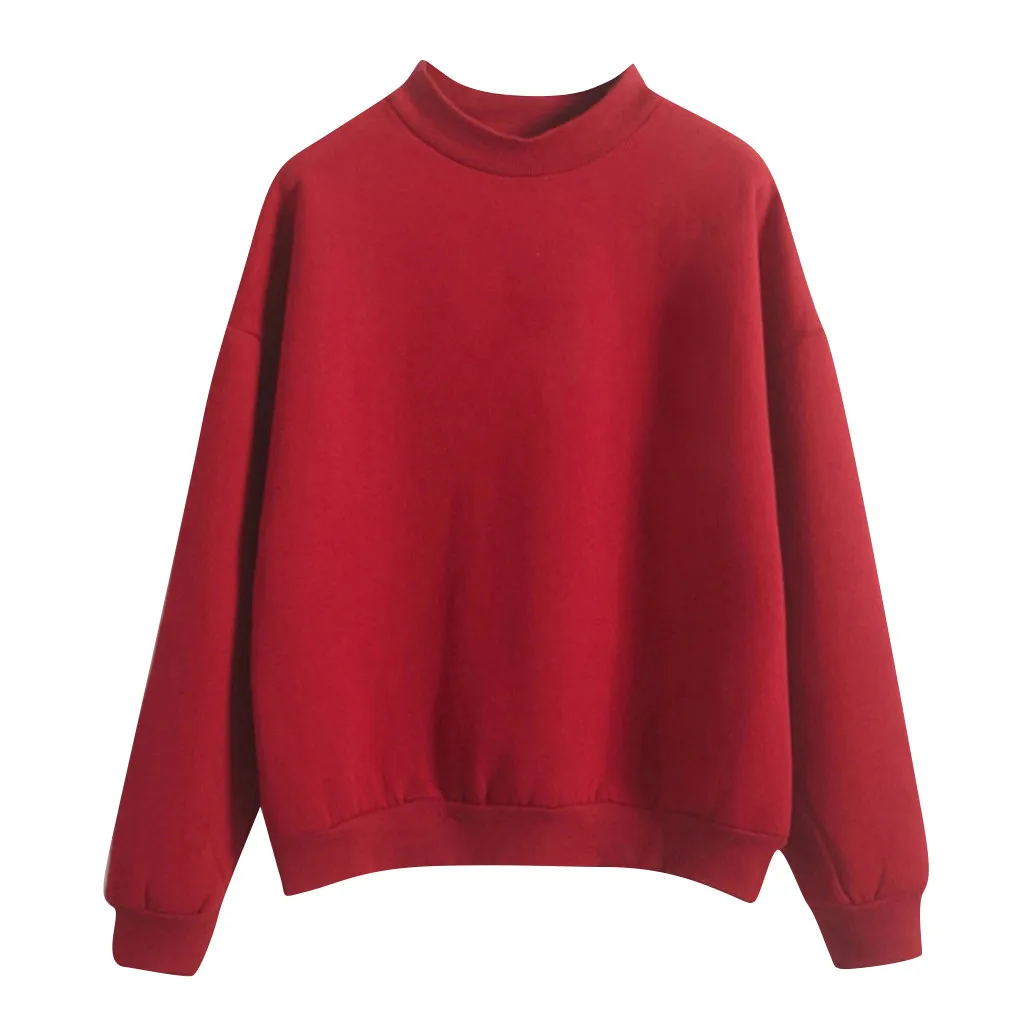 Sudadera con capucha de manga larga para mujer, versión coreana de la tendencia de Color sólido, Top de terciopelo cálido, Jersey informal de cuello redondo