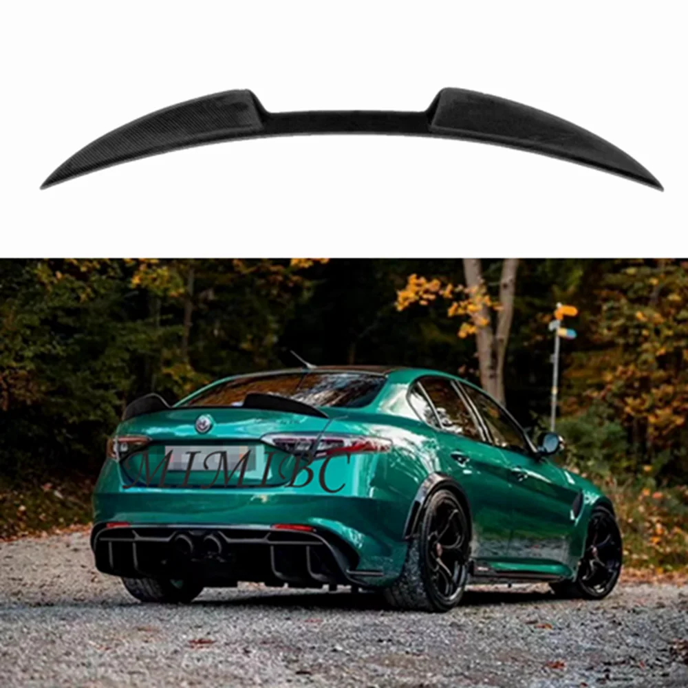 

FOR Alfa Romeo Giulia Sport Styling Tuning Exterior Accessories Car Real Carbon Fibe Rear Trunk Lid Lip Body Kit Spoiler Wings