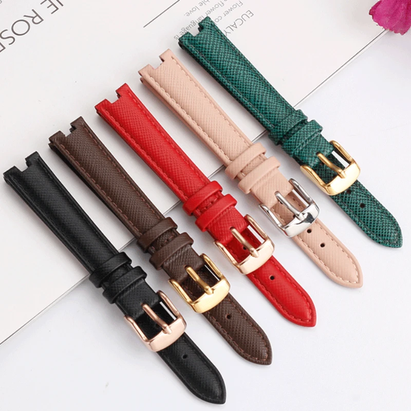 For Garmin Lily Smart Watch Genuine Leather Watchband Women Soft Lizard texture cowhide strap 14mm White red green pink Bracelet