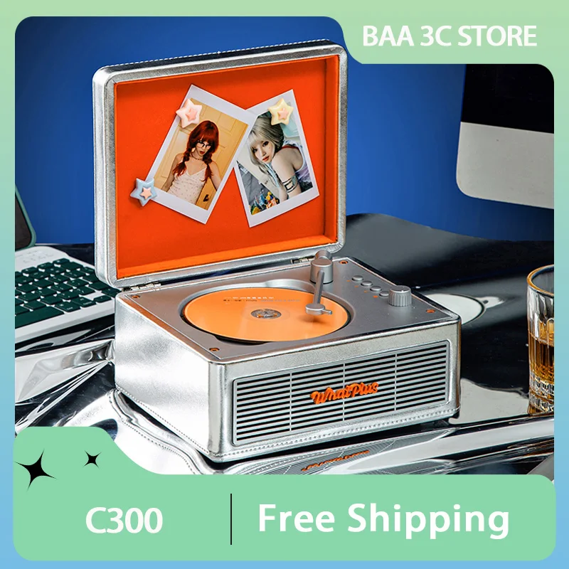 

WhatPlus C300 CD Player Bluetooth Audio Retro Player All-in-one Bluetooth Stereo Player Birthday Gift