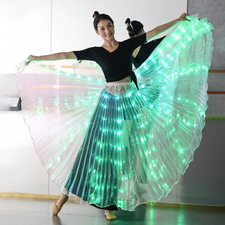 Vrouwen Jurk Licht Buikdans Led Dance Rok Performance Rekwisieten Performance Dancewear Dans Podiumkostuums Veranderen Van Kleur