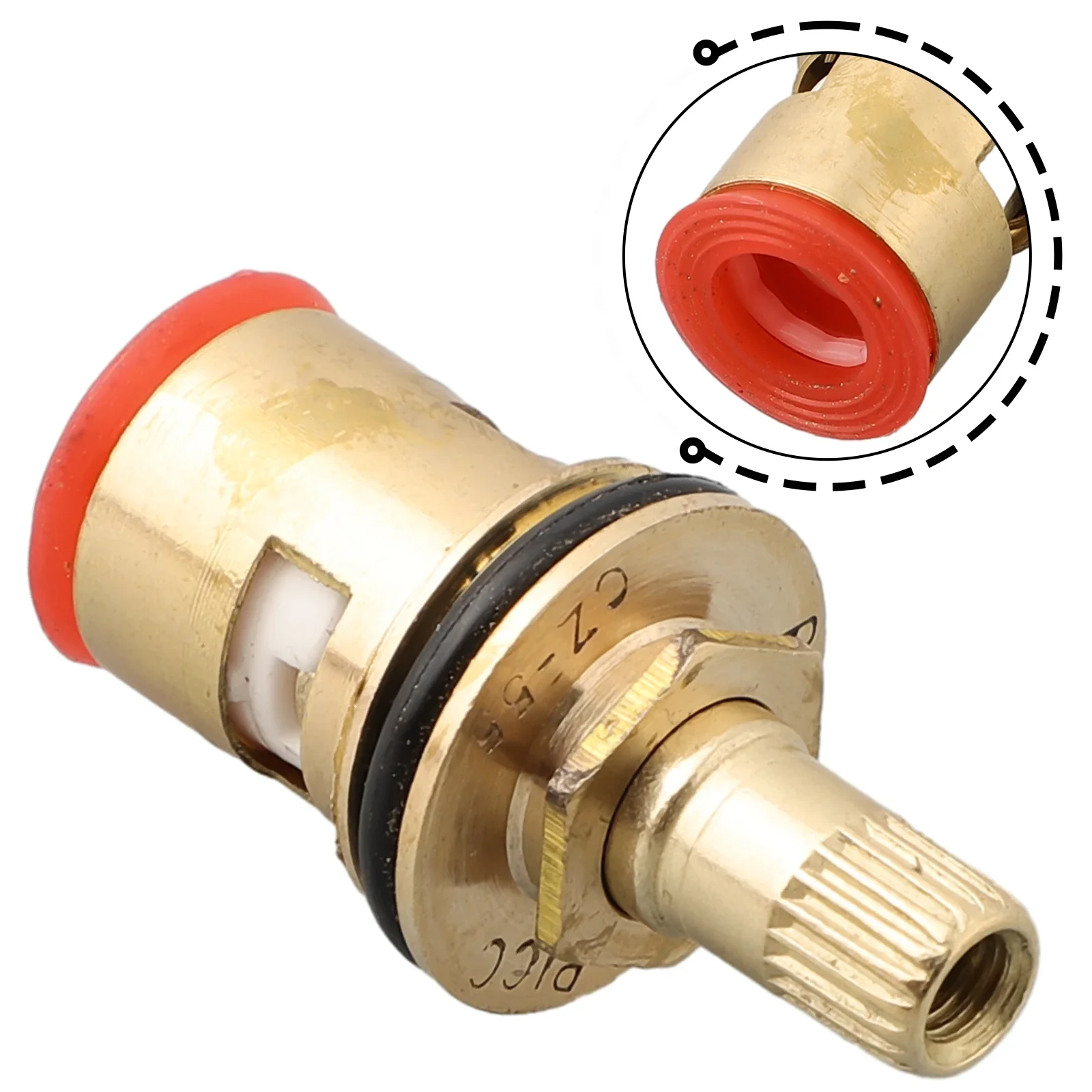 

1/2" Replacement Brass Ceramic Disc Tap For Valve Quarter Turn Cartridges Gland Insert 20 Teeth Bathroom Faucet Parts