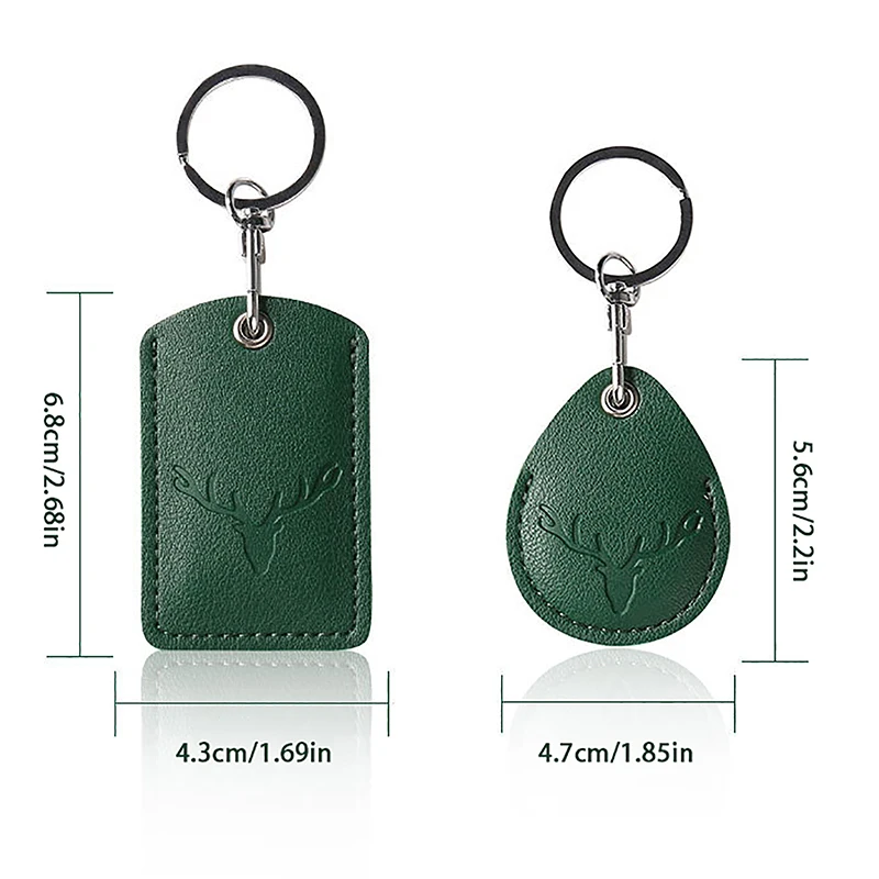 1Pcs Access Card Case Leather Card Holder Keychain Key Ring Access Card Bag Door Lock Access Tags ID Card Case Keychain