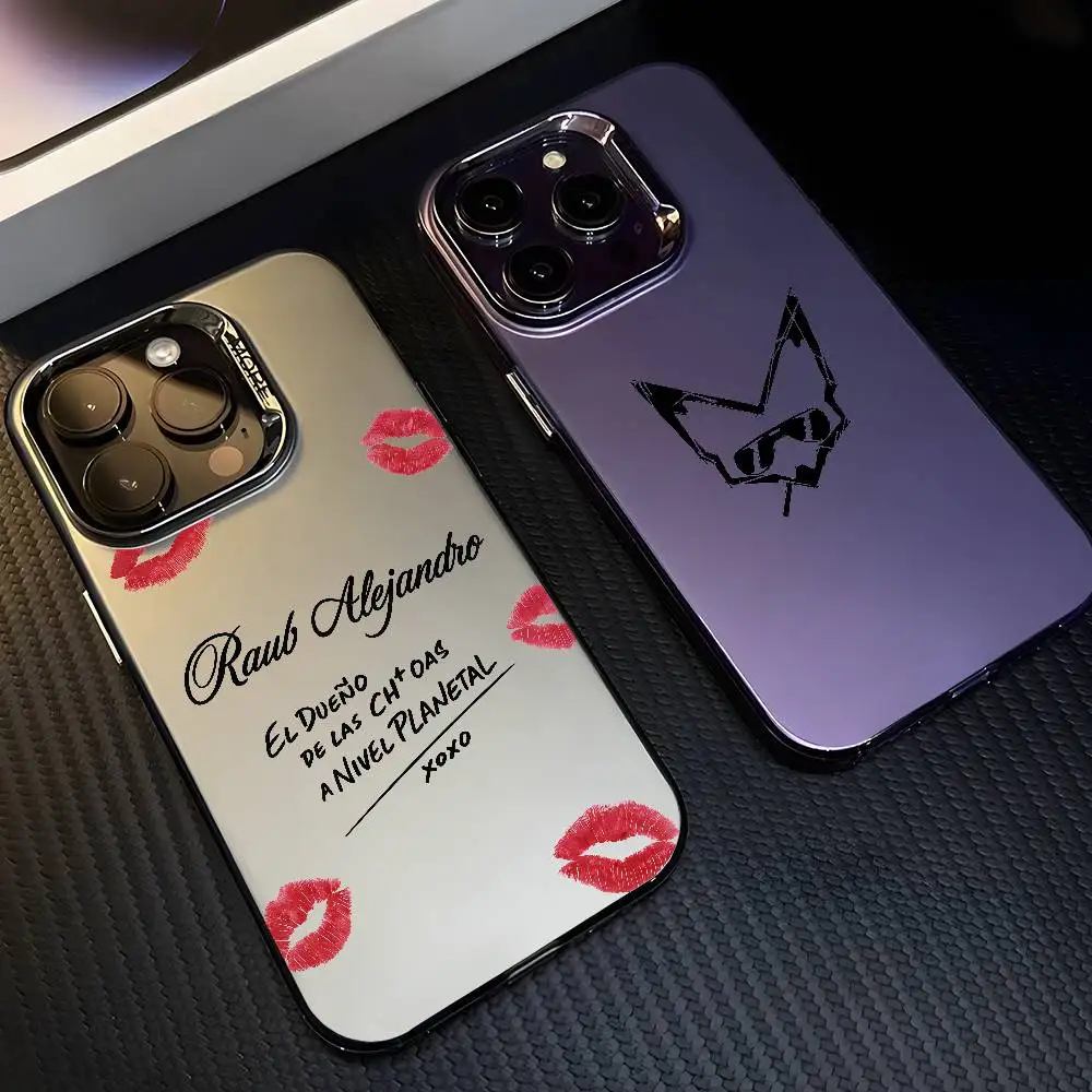 Funda de teléfono Rapero Singer r-row Alejandro para IPhone 17 16 15 14 13 12 11 Pro Max negro púrpura mate láser metálico Aurora Funda