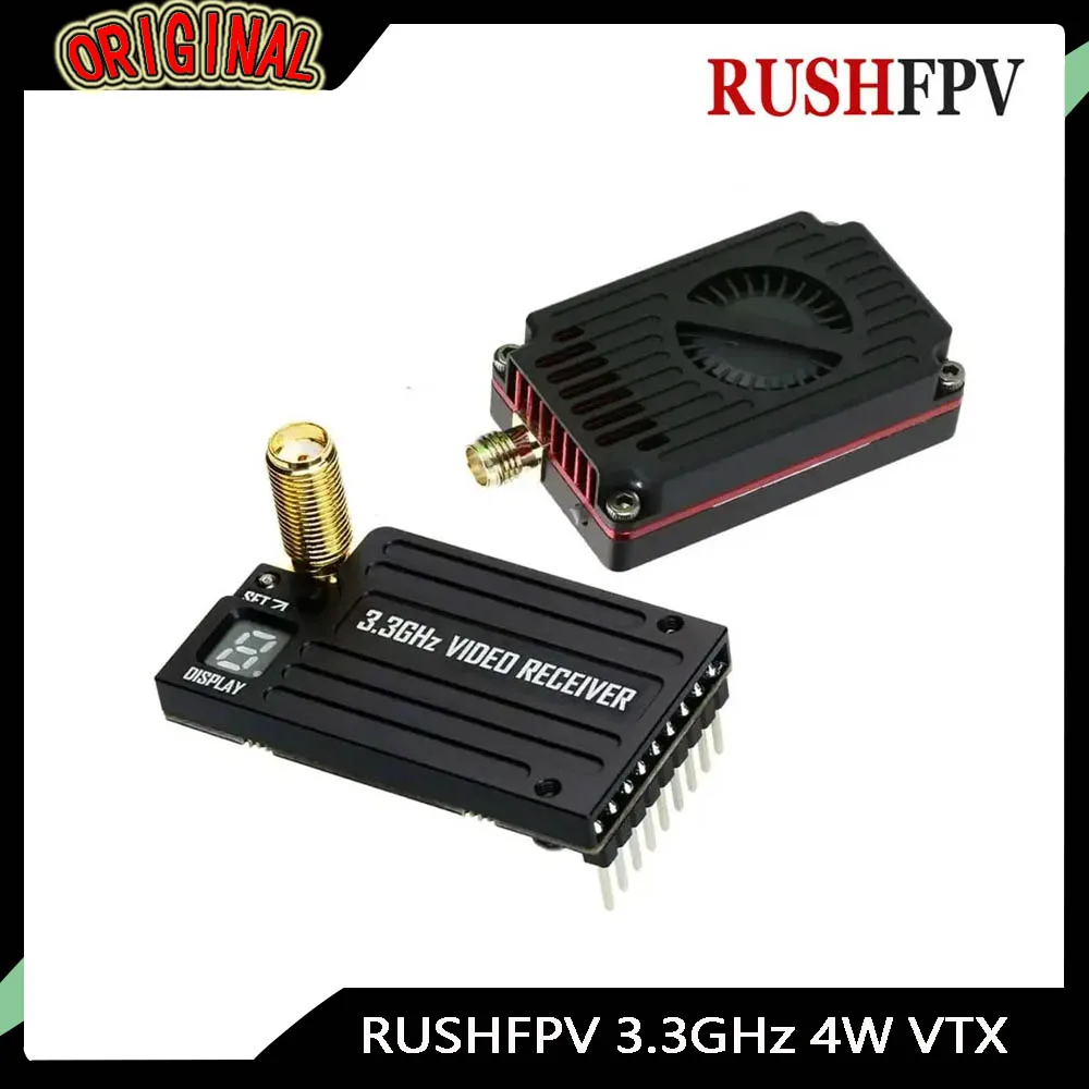 

RUSHFPV 3.3G 4W VTX поддерживает IRC протокол Tramp 7-30V видеопередатчик и модуль VRX для очков 3,3 ГГц для RC FPV дрона дальнего действия