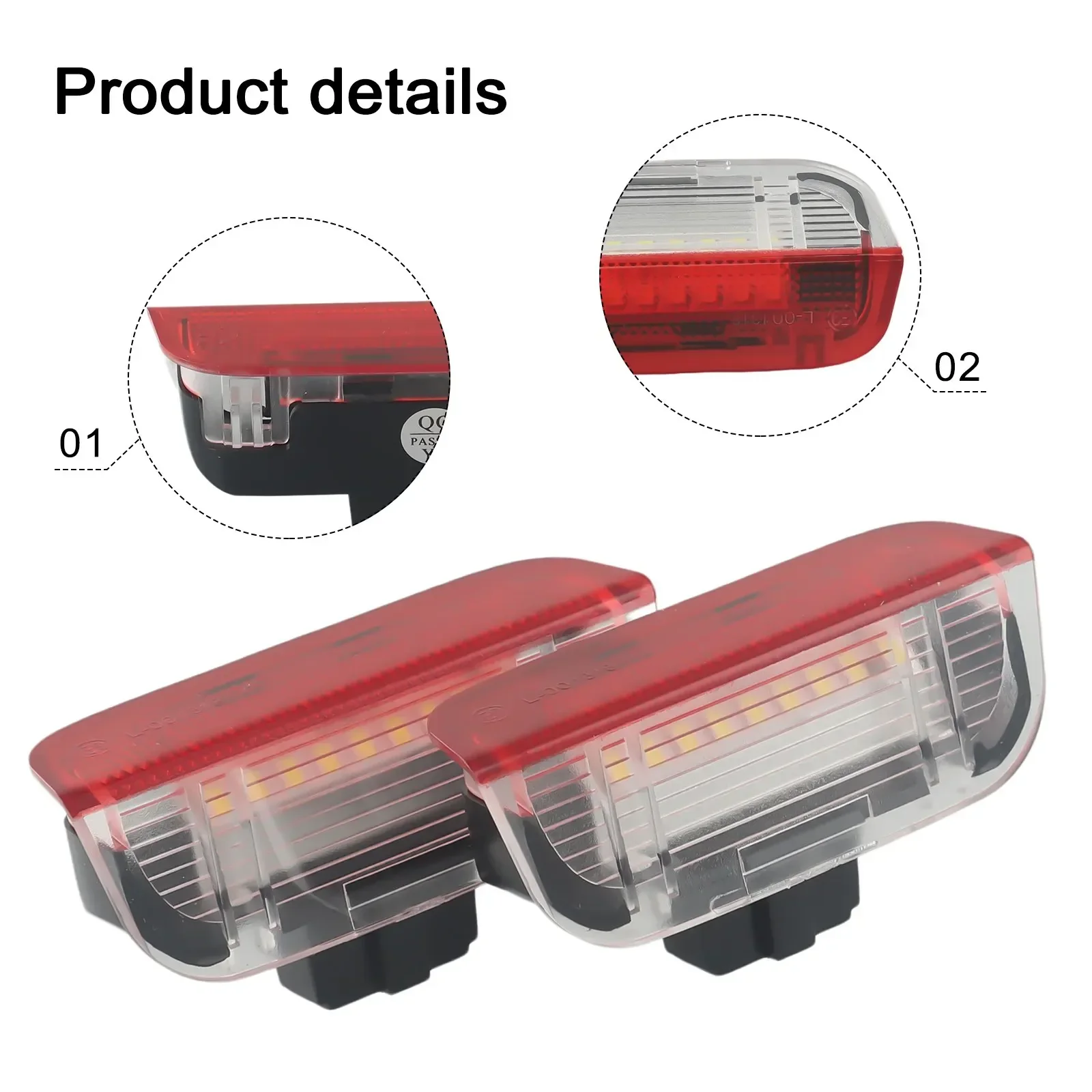 2Pcs Red White Lens Car LED Door Panel Courtesy Warn Light For Passat B6 B7 B8 CC 1K0947411A 1K0947411B Led Door Courtesy Lights