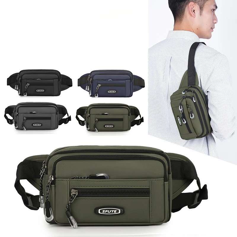 

Мужская многофункциональная поясная сумка, большая вместительная нагрудная сумка, легкая сумка для занятий спортом на открытом воздухе, бегом и пешим туризмом с карманом для телефона