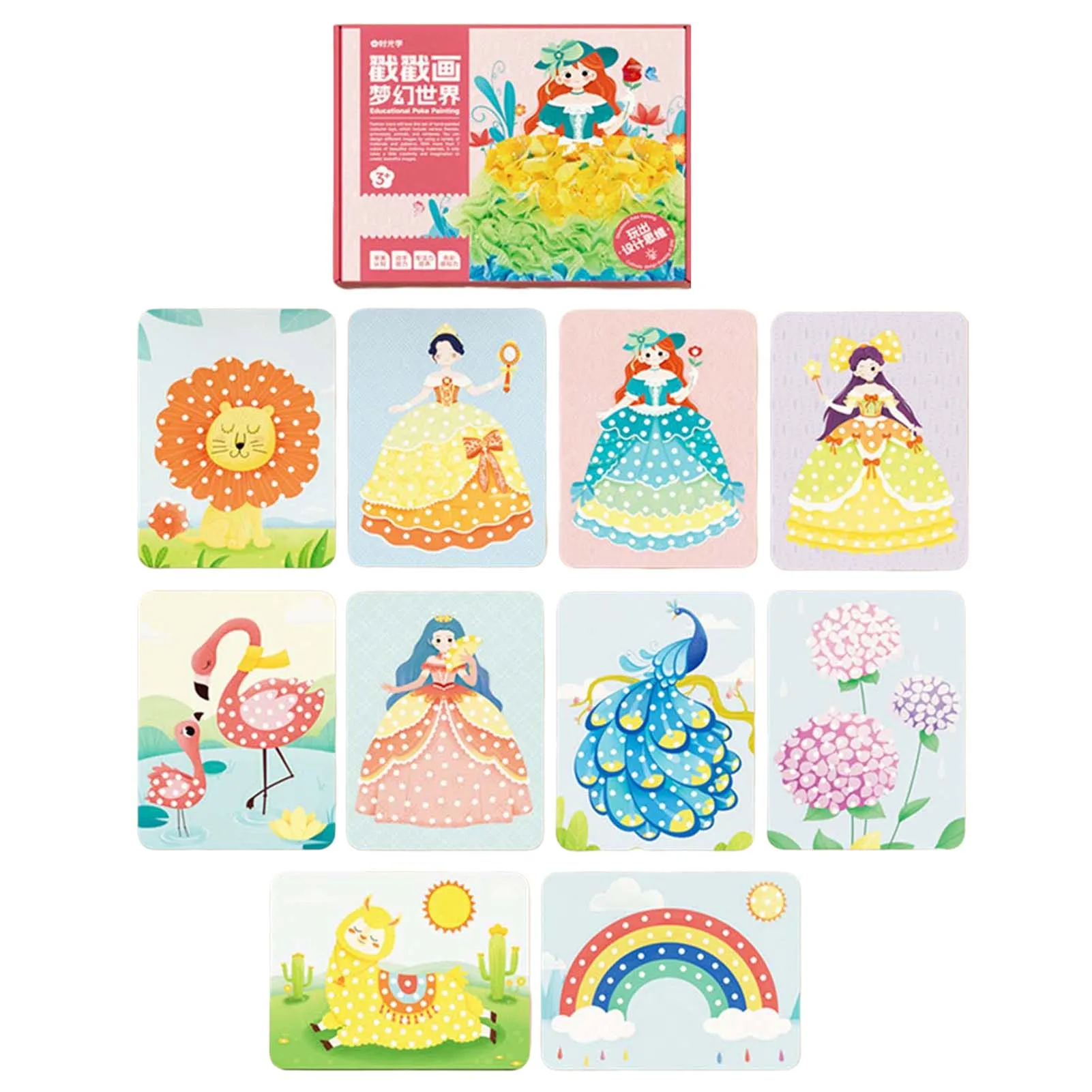 Montessori Sticker Paste Book Enlightenment Toy DIY Punch Cloth Craft Dress up Sticker Book for Toddler's Preschool Activity