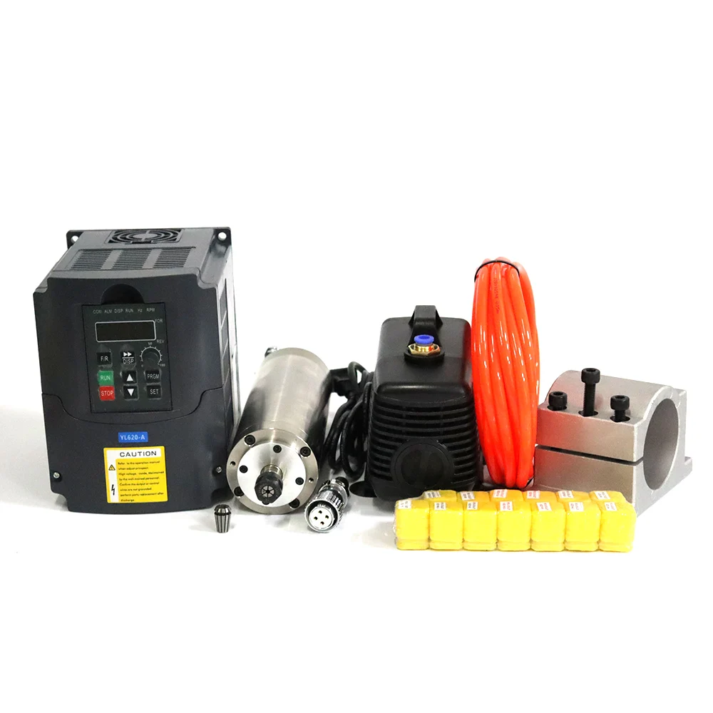 Água de Refrigeração do Eixo Mais 220v 110v Inversor Mais 65 mm 80 mm Braçadeira Mais 80w Bomba 5m Tubulação Mais 13 Peças Er20 Er11 para Roteador Cnc. 1. 5kw 2.2kw