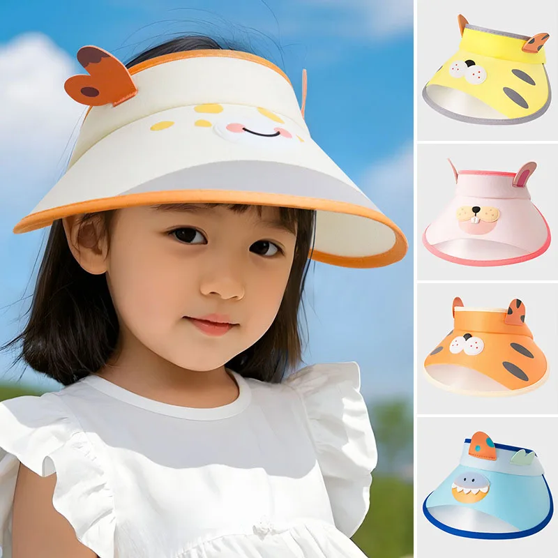 

Детская солнцезащитная шляпа с защитой от ультрафиолета, детская шляпа с милыми мультяшными животными, пустая верхняя кепка в рыбацком стиле, летние детские солнцезащитные козырьки с большими полями, От 2 до 10 лет