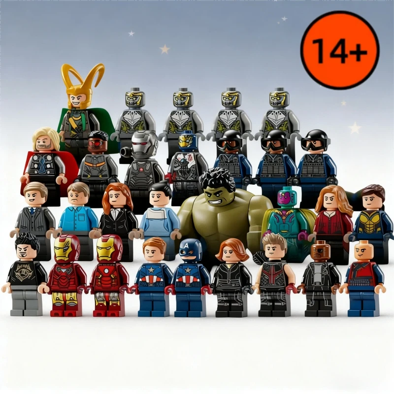 

Строительные блоки Marvel Avengers, мини-фигурки супергероев, праздничный подарочный набор для украшения дома