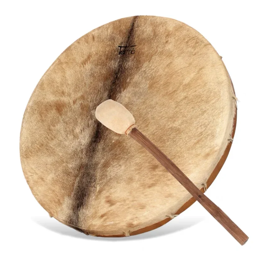 Ethnic Shaman Drum Sound Healing Yoga Meditation Leather Fur Frame Hand Drum Musical Instrument Handmade