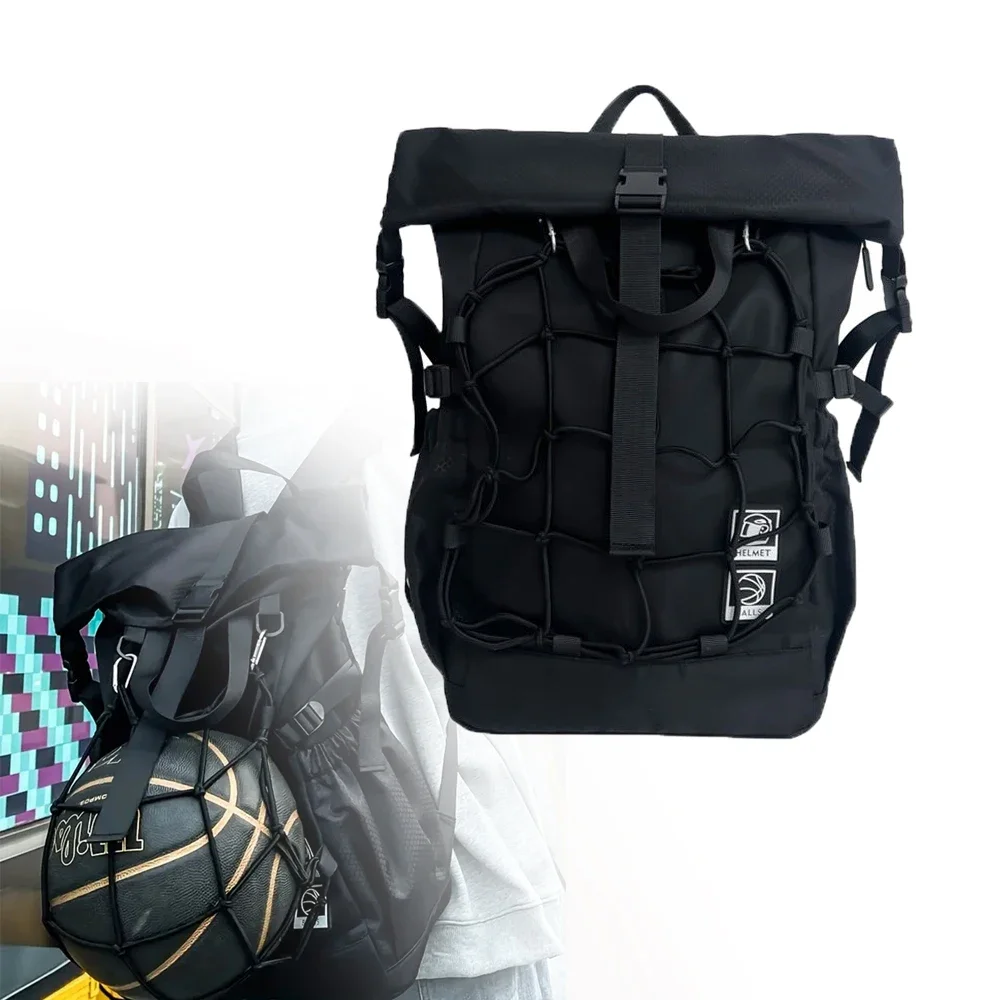 

Motorcycle Helmet Backpack Large Capacity Waterproof Travel Bag with Reflective Safety Universal Anti-Slip Helmet Storage