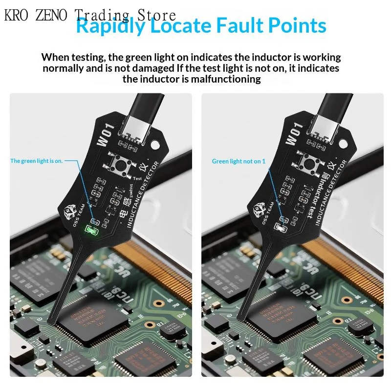 1PC OSS Inductor Detector Tool Motherboard Coil Tester For Phone Motherboard Repair Electromagnetic Induction Quick Fault Check✨