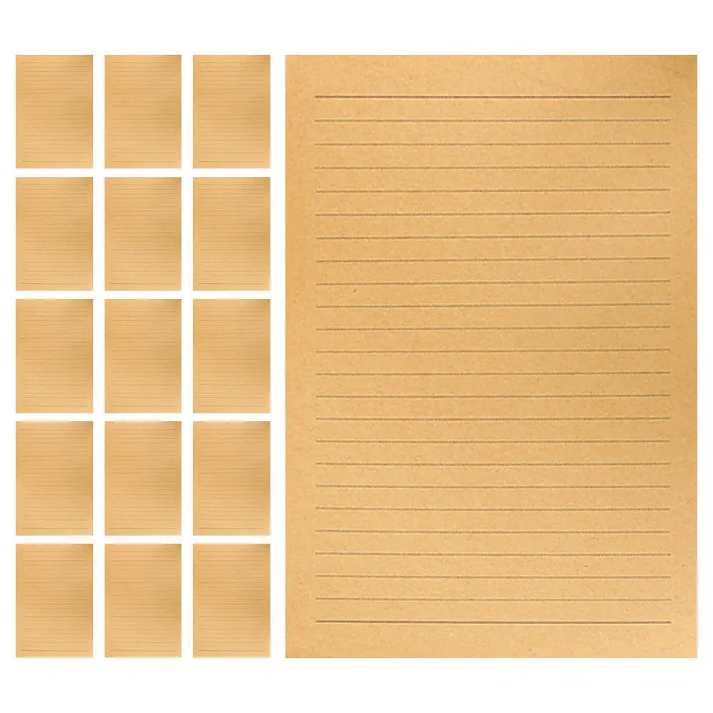 50Sheets Vintage Kraft Letter Paper Lined Writing Paper Retro Stationery for Letter Writing Personal Notes Office Home Use