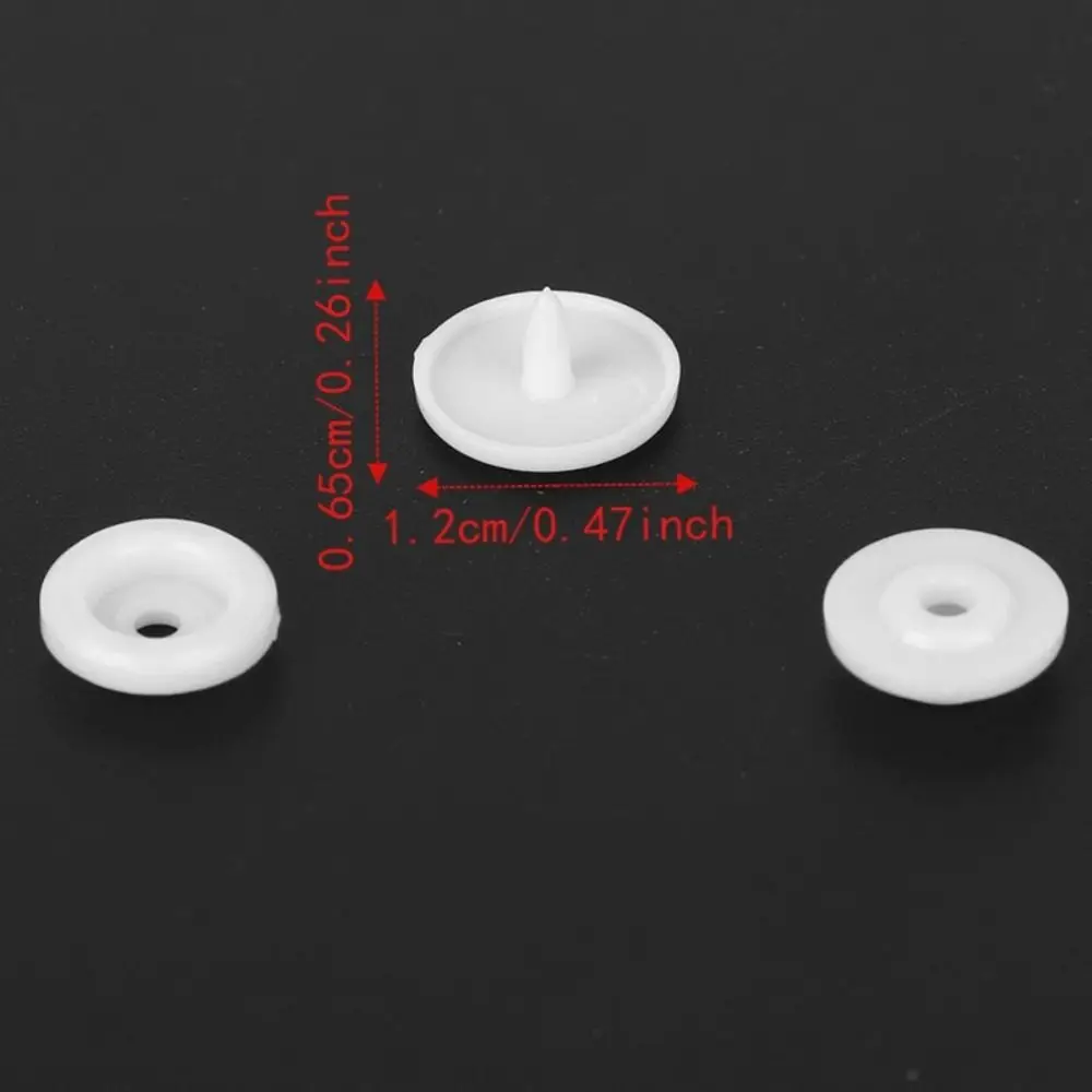 100sets Punch Poppers Resin Snap Buttons Black White Easy Install Snap Button Sets Glossy Snap Button For Clothing Sewing