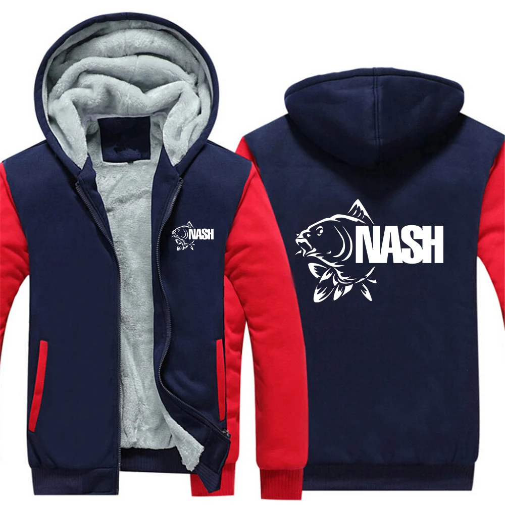 

Funny Fishinger Carp Fish Fisherman 2025 Men's Autumn And Winter Thicken Warm Sweatshirt Fleece Long Sleeve Casual Coat