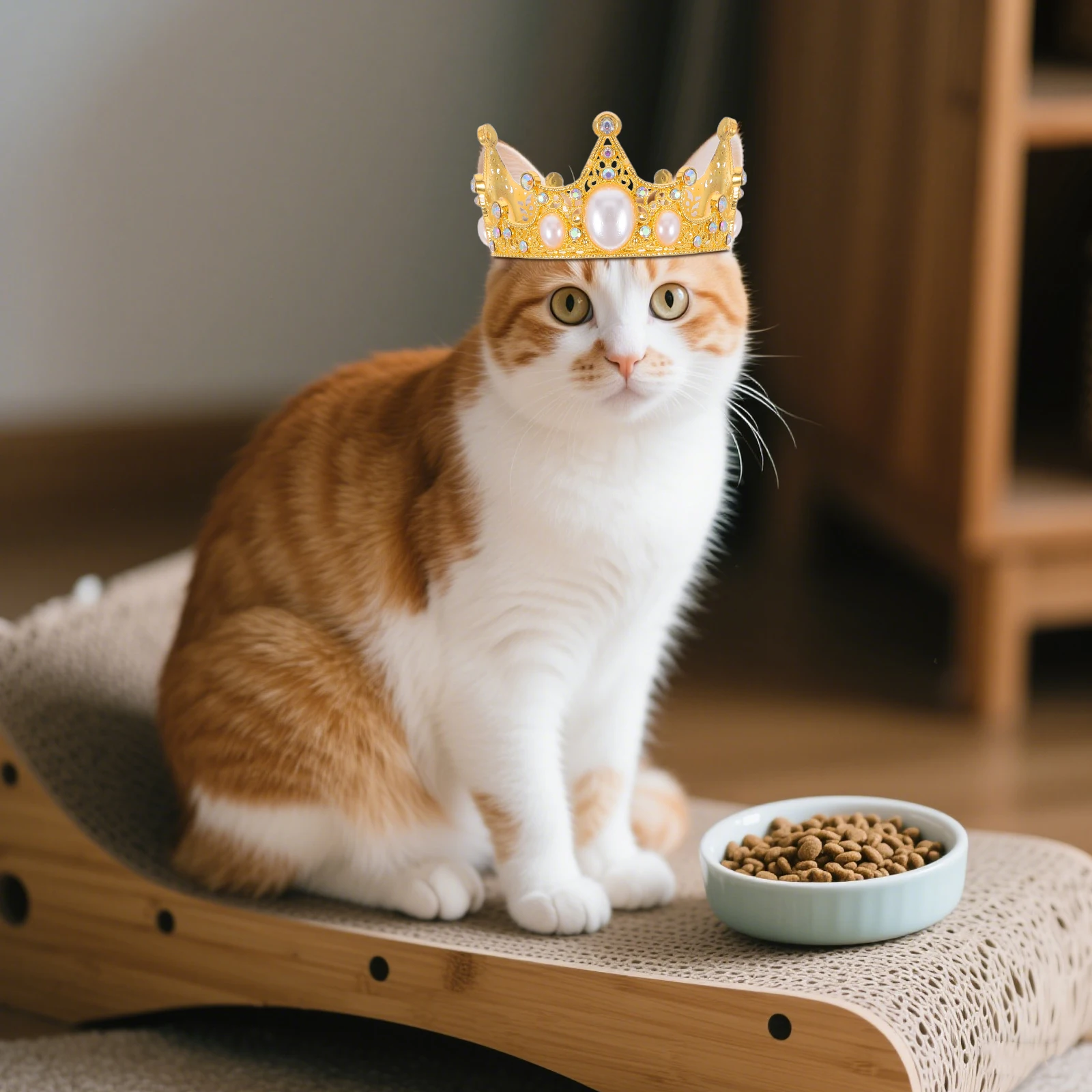 

Adjustable Pet Birthday Crown Headband Golden Cat Headdress Party Holiday Decorations Wedding Costume Hat For Puppy Kitten Small