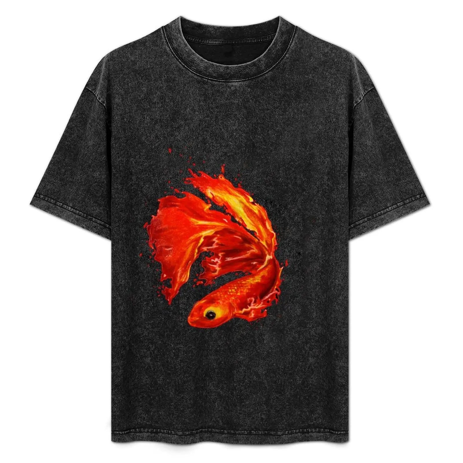 

Molten Fire Fish T-Shirt blacks Short sleeve tee mens t shirts top quality