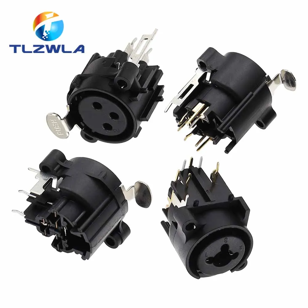 1PCS 3pin XLR Canon Female Socket Connector Panel Mount Mixer Microphone Audio Speakers Plug Adapter