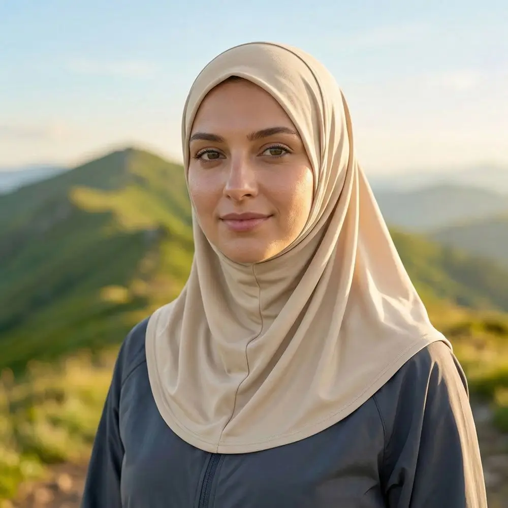 

India Hat Elegant Headband Hat Solid Color Simple Head Wrap Cap Full Cover Shawl Cap Ramadan Hijab Girls