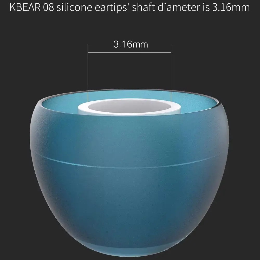 KBEAR 08 Silicone Earphone Eartips Noise Isolating Universal Fit with S/M/L Sizes for KBEAR KZ Airpods Headphones Earbuds