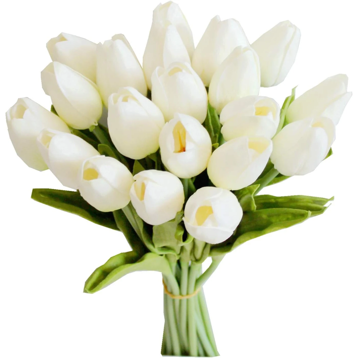 10pcs White Flowers Artificial Tulip Silk Fake Flowers 13.5