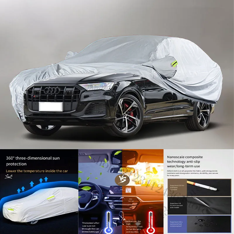 

For Audi SQ7 Fit Outdoor Protection Full Car Covers Snow Cover Sunshade Waterproof Dustproof Exterior Car cover protection