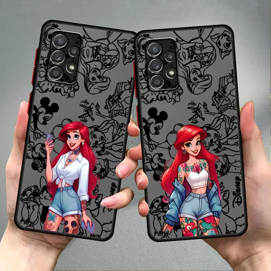 حافظة لهاتف سامسونج جالاكسي A24 A36 A34 A22 A35 A56 A25 A26 A21s A71 A72 ديزني ارييل برينسيس