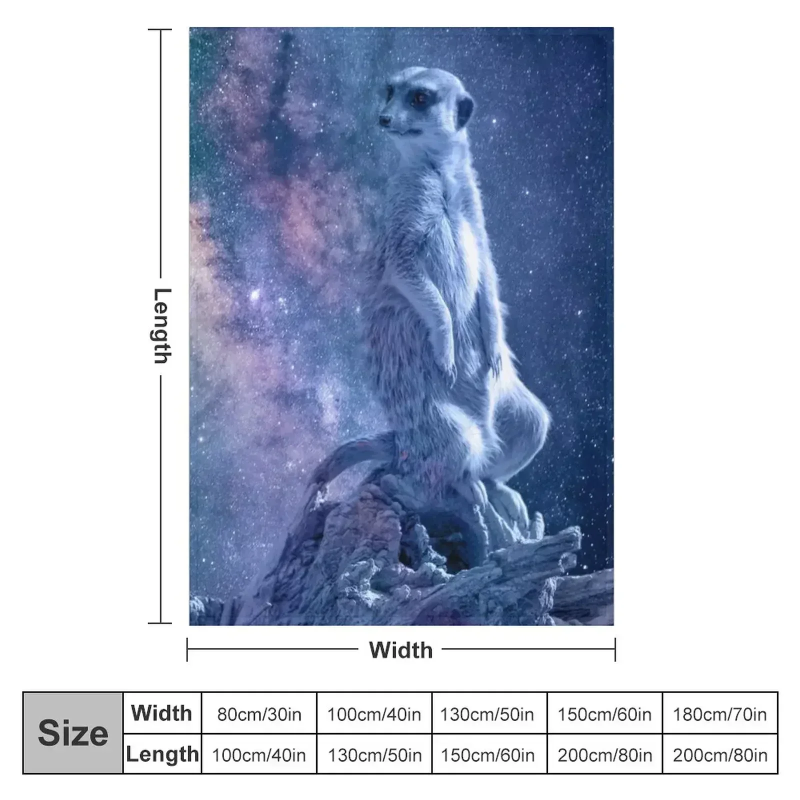 Smooth Space Meerkat Throw Blanket Loose Soft Plaid Quilt Furrys Thermals For Travel For Sofa Thin Blankets