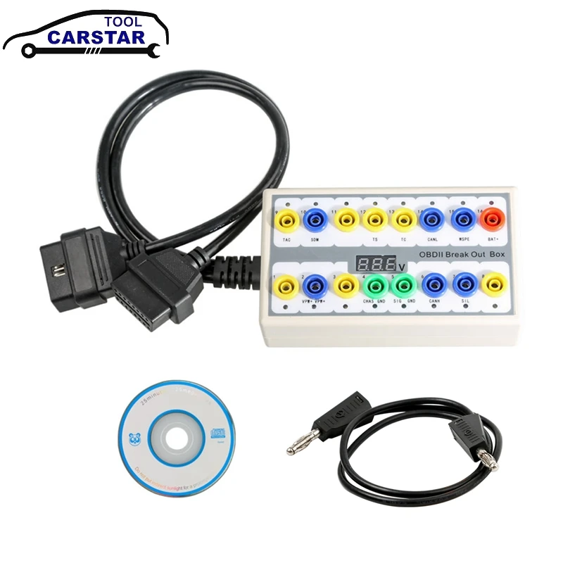 OBDII Break Out Box Złącze skanera OBDII Samochodowy automatyczny detektor protokołu Monitor samochodowy Interfejs OBD2