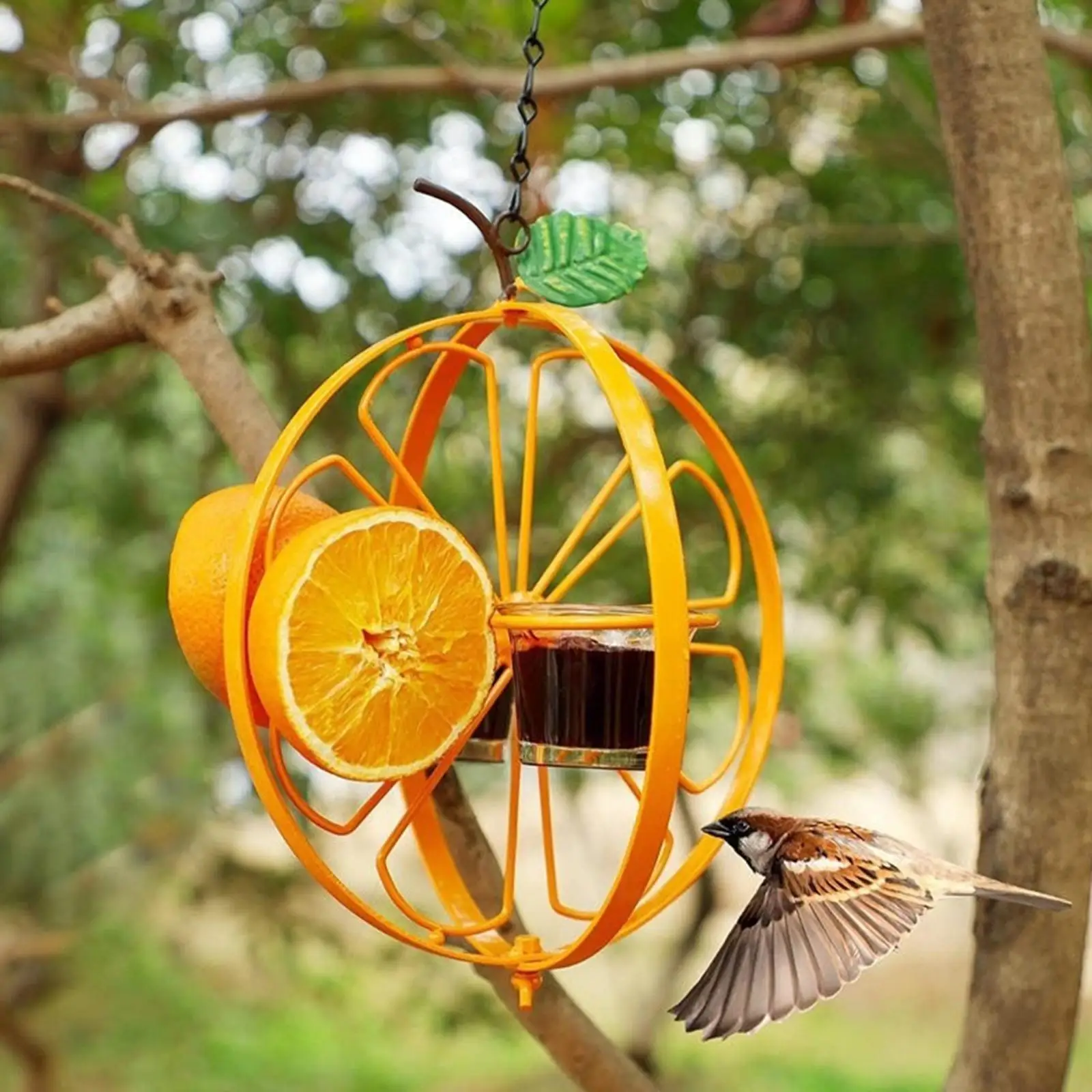 Hanging Metal Bird Feeder Oriole Bird Feeder for Bird Lovers Garden Outdoor