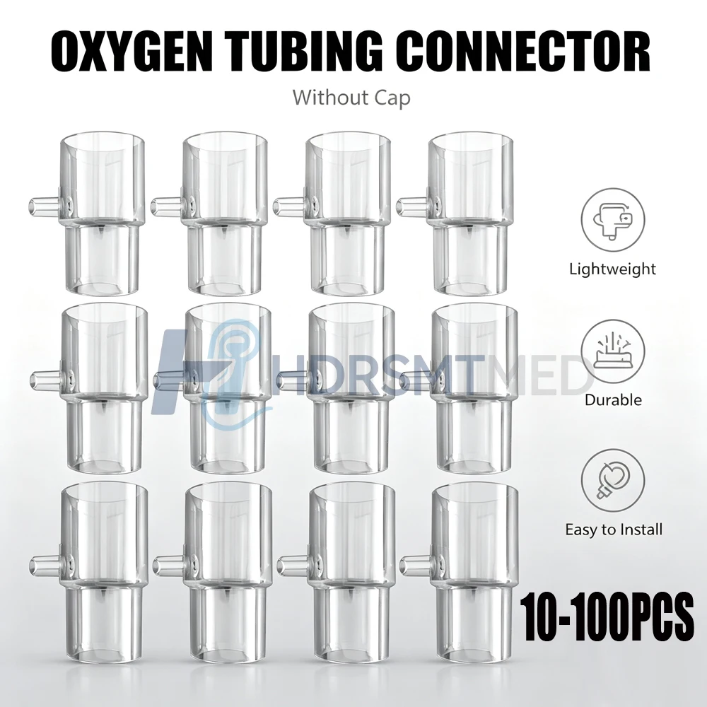 10-100PCS CPAP Mask Hose Connection Fittings Converter without Cap CPAP Oxygen Enrichment Connector Adapter Breathing Mask