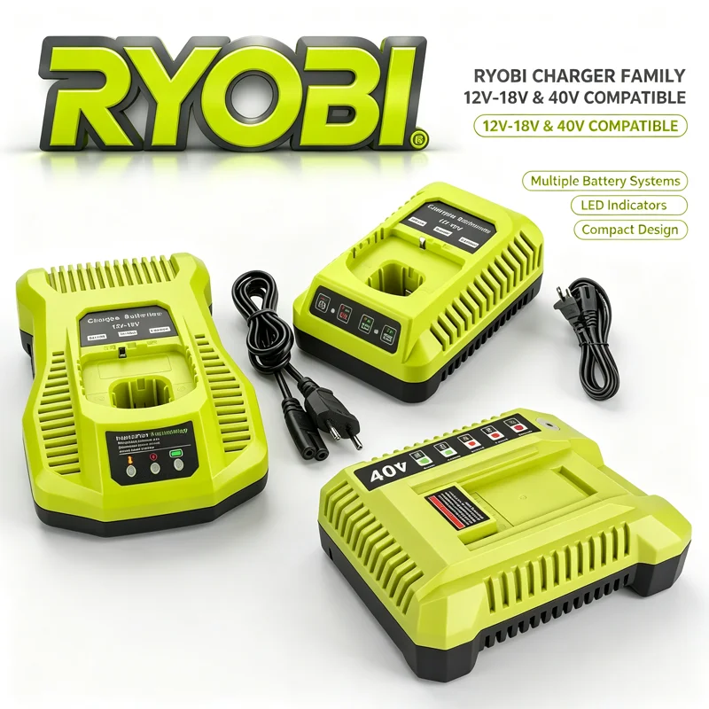 Original Ryobi 12V-18V Battery Charger, Compatible BPL1220 BPL1215 CB121L CB120L For Cordless Drill Power Tools Battery Charge